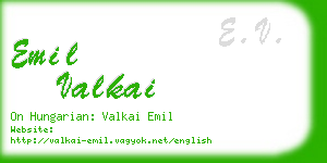 emil valkai business card